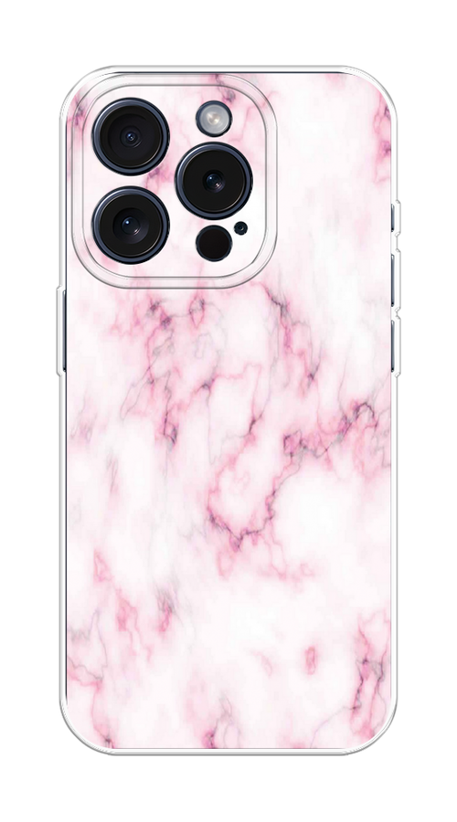 

Чехол Homey на Apple iPhone 15 Pro "Мрамор с розовым", Белый;розовый, 15750-1