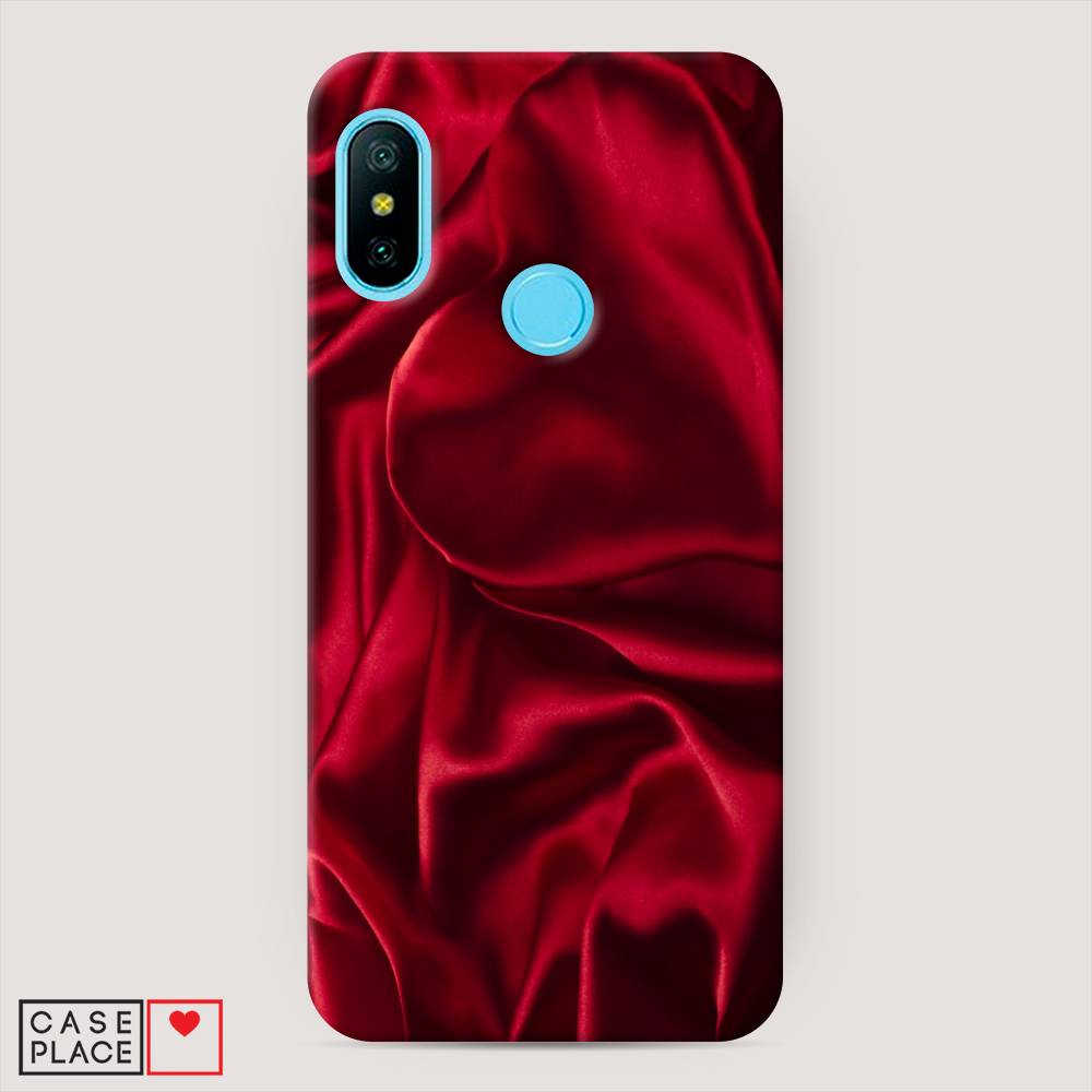

Пластиковый чехол "Текстура красный шелк" на Xiaomi Redmi 6 Plus, 33920-2