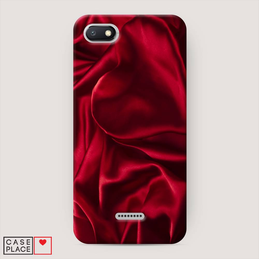 фото Пластиковый чехол "текстура красный шелк" на xiaomi redmi 6a awog