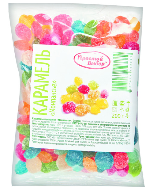 

Карамель Простой Выбор Монпансье 200 г