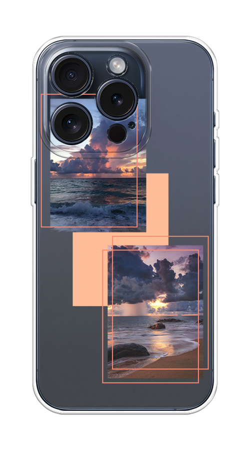 

Чехол Homey на Apple iPhone 15 Pro "Sky collage", Розовый;прозрачный;синий, 15750-1