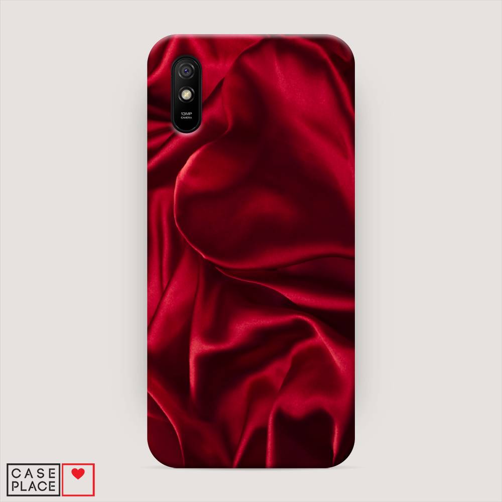 фото Пластиковый чехол "текстура красный шелк" на xiaomi redmi 9a awog