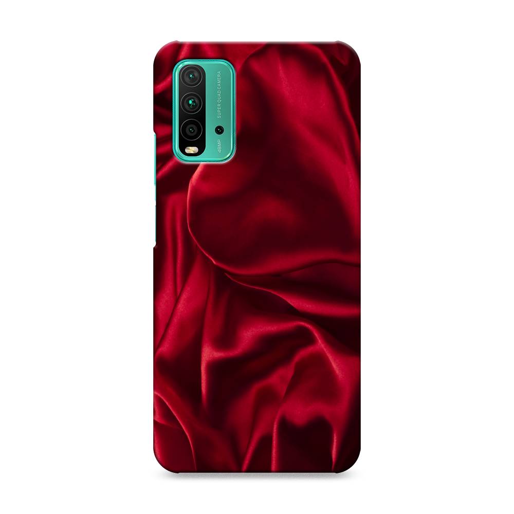 фото Пластиковый чехол "текстура красный шелк" на xiaomi redmi 9t awog