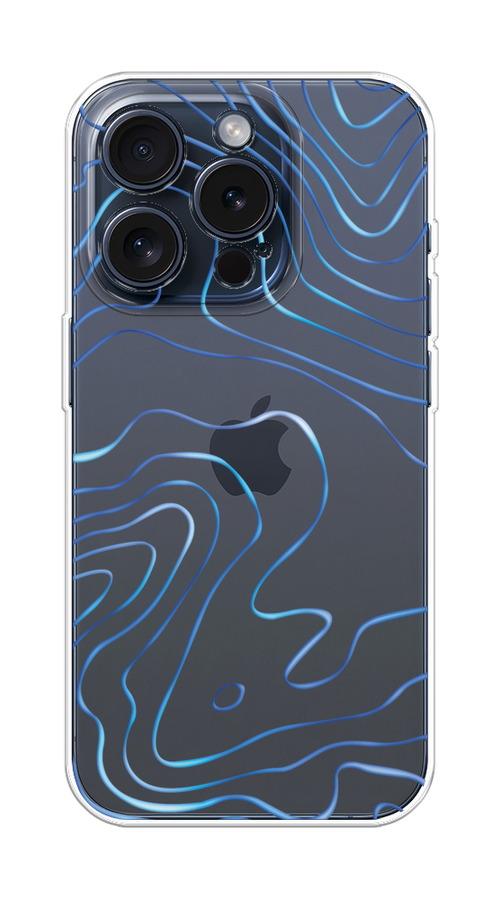 

Чехол Homey на Apple iPhone 15 Pro "Blue lines", Прозрачный;синий, 15750-1