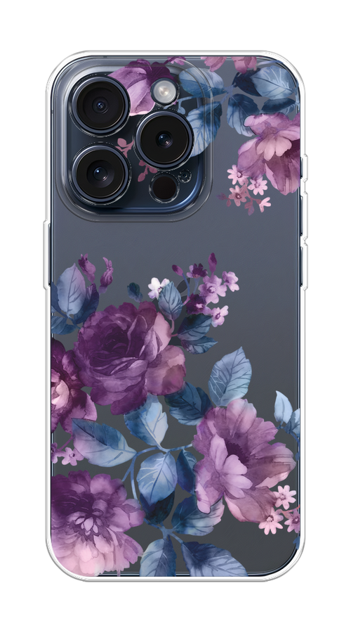 

Чехол Homey на Apple iPhone 15 Pro "Purple Blossoms", Синий;фиолетовый, 15750-1