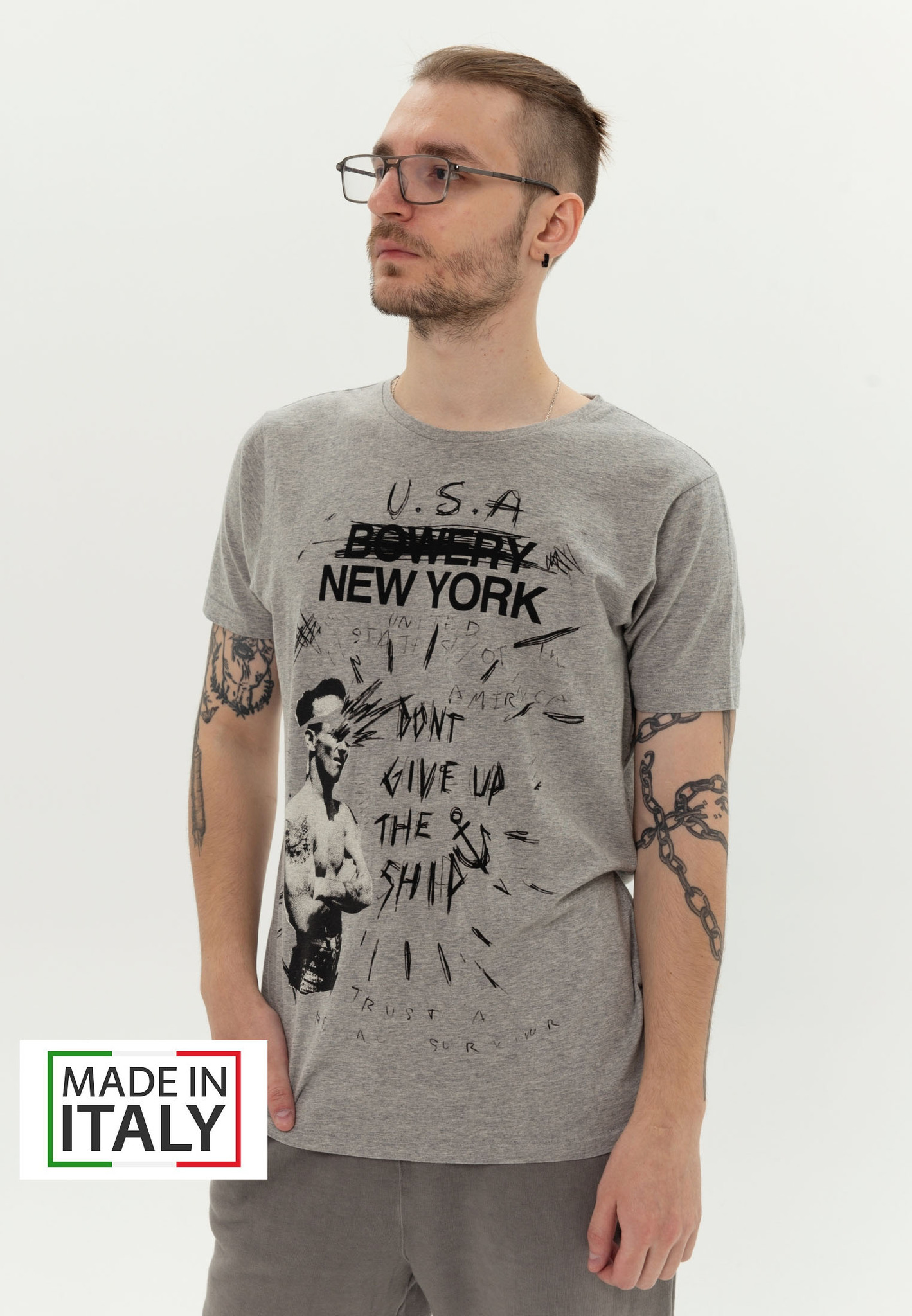 Футболка мужская Bowery NYC Melange серая XL