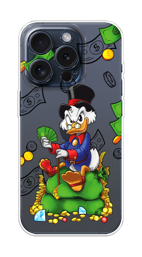 

Чехол Homey на Apple iPhone 15 Pro "Scrooge Richness", Черный;синий;зеленый, 15750-1