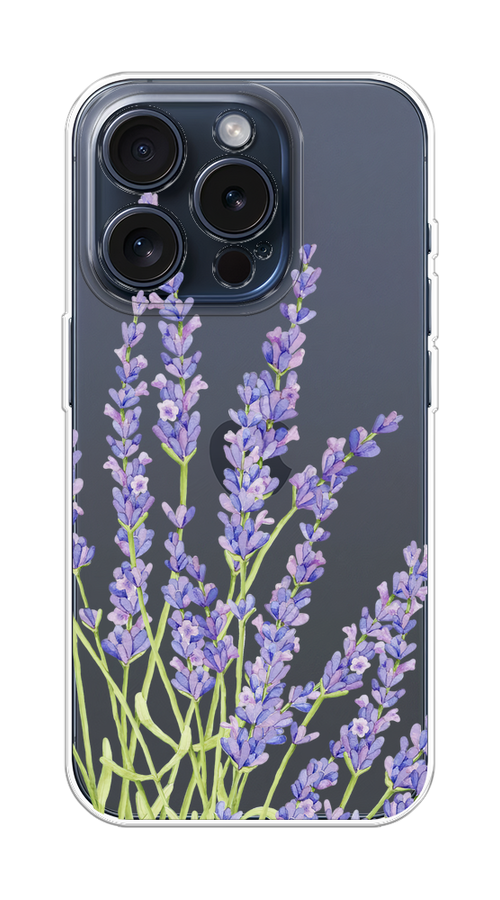 

Чехол Homey на Apple iPhone 15 Pro "Лавандовые стебли", Фиолетовый;зеленый, 15750-1
