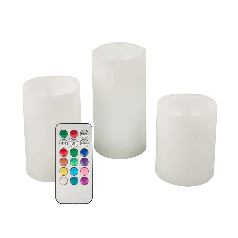 Свеча светодиодная Uniel ULD-F052 RGB RC CANDLE ULD-F052/SET3