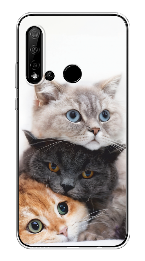 

Чехол на Huawei P20 Lite 2019/Nova 5i "Пушистые мордашки", Серый;черный;оранжевый, 69750-1