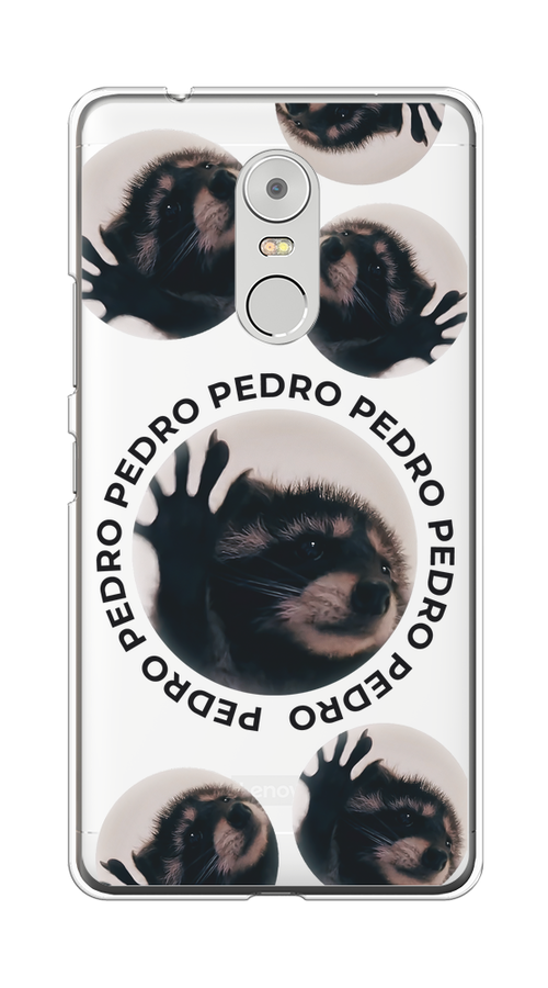 

Чехол на Lenovo K6 Note "Pedro енот", Черный;бежевый;прозрачный, 112250-1