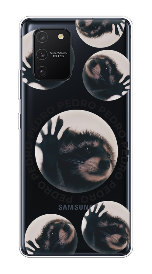 

Чехол на Samsung Galaxy A91/S10 Lite "Pedro енот", Черный;бежевый;прозрачный, 210050-1