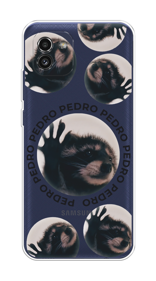 

Чехол на Samsung Galaxy A03 "Pedro енот", Черный;бежевый;прозрачный, 2104950-1