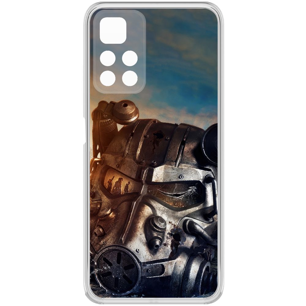 

Чехол-накладка Krutoff Clear Case Фоллаут (Fallout) - Шлем Т-60 для Xiaomi Poco M4 Pro, Прозрачный