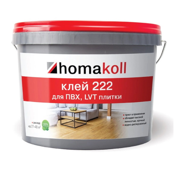 HOMA Homakoll 222 клей для ПВХ LVT плитки 12кг 13880₽