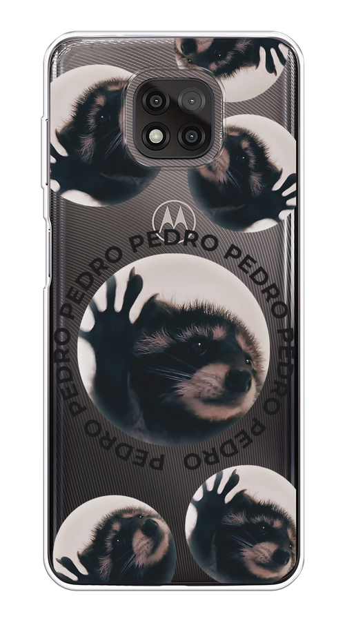

Чехол на Motorola Moto G Power 2021 "Pedro енот", Черный;бежевый;прозрачный, 242750-1