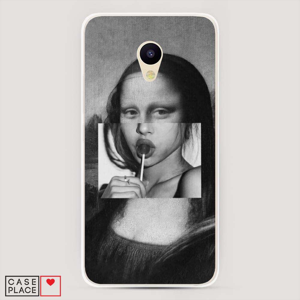 

Чехол Awog на Meizu M5 "Mona Lisa sucking lollipop", Серый, 70750-9