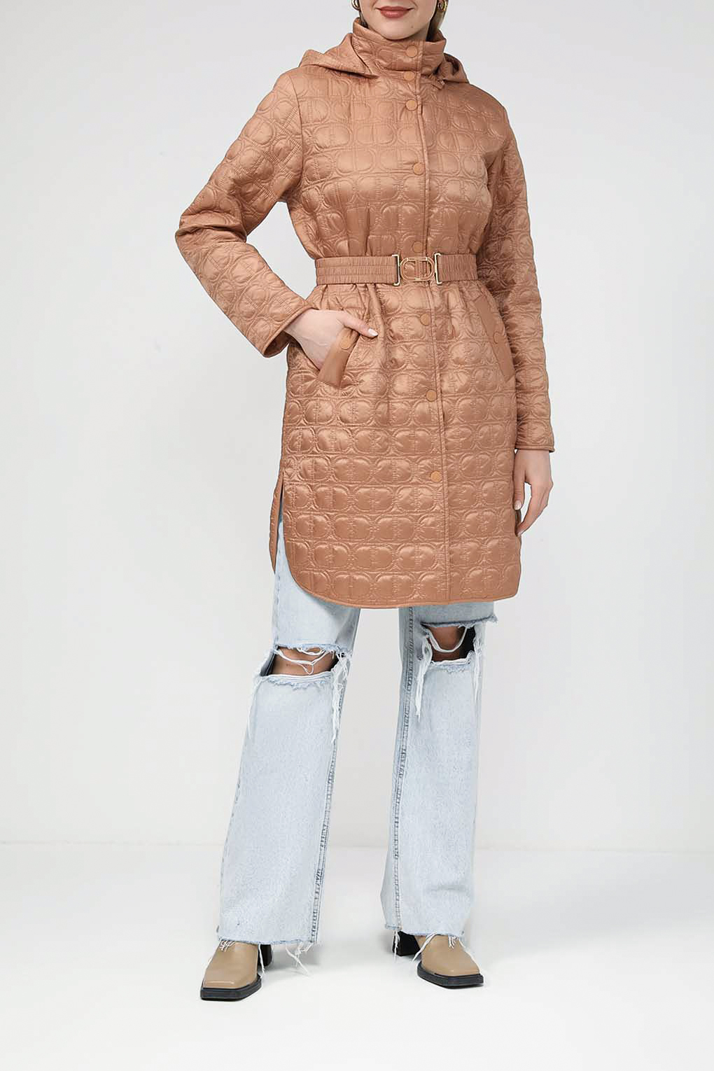 

Плащ женский TWINSET 241TP2412 бежевый 44 EU, 241TP2412