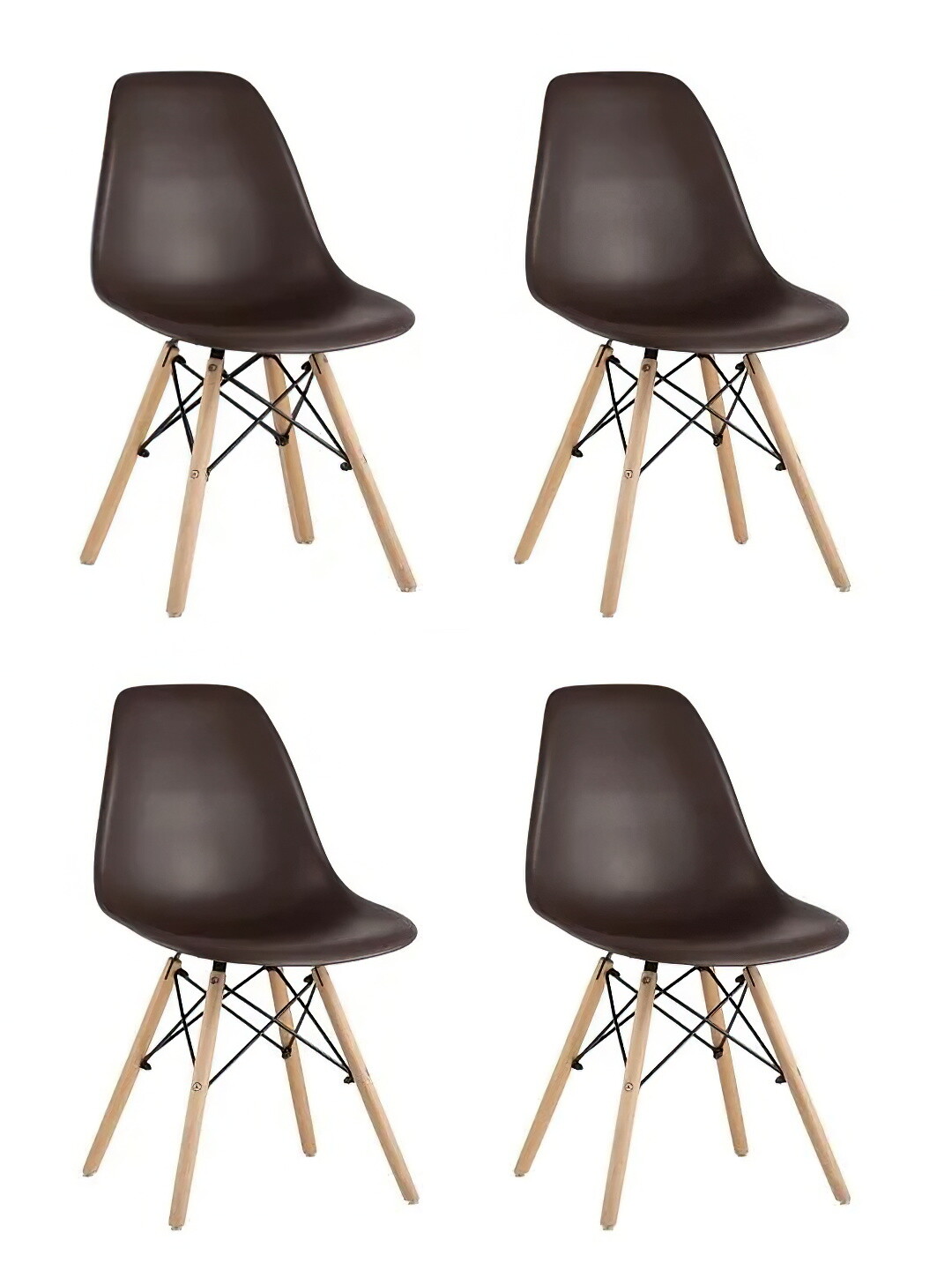 

Комплект стульев 4 шт. Stool Group EAMES коричневый/бежевый, EAMES 8056PP