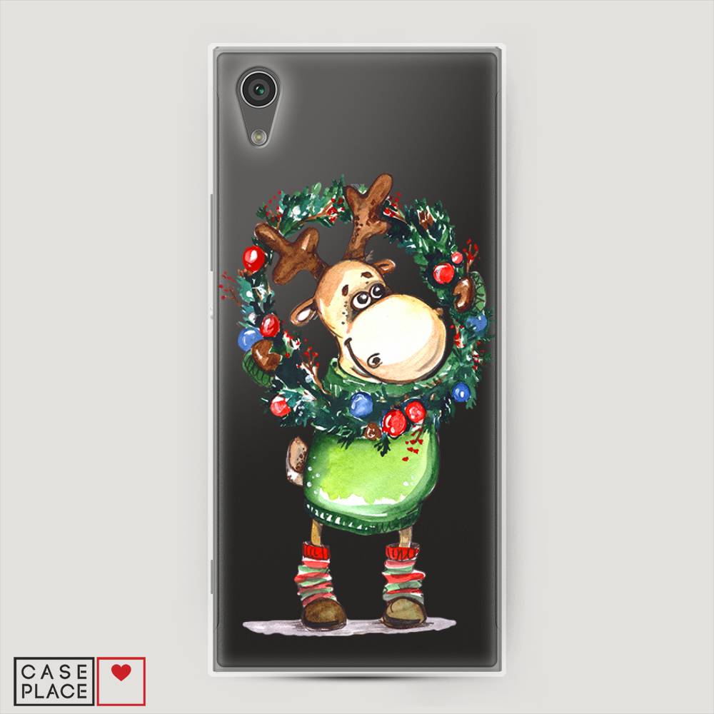 

Чехол на Sony Xperia L1 "Олень с новогодним венком", 52550-4