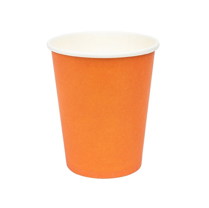 Набор одноразовых бумажных стаканов КИТ оранжевый 250 мл 200 шт