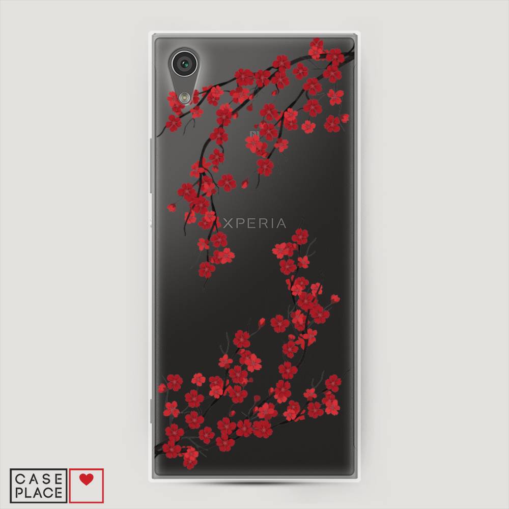 

Чехол на Sony Xperia L1 "Красная сакура", Красный;черный, 52550-2