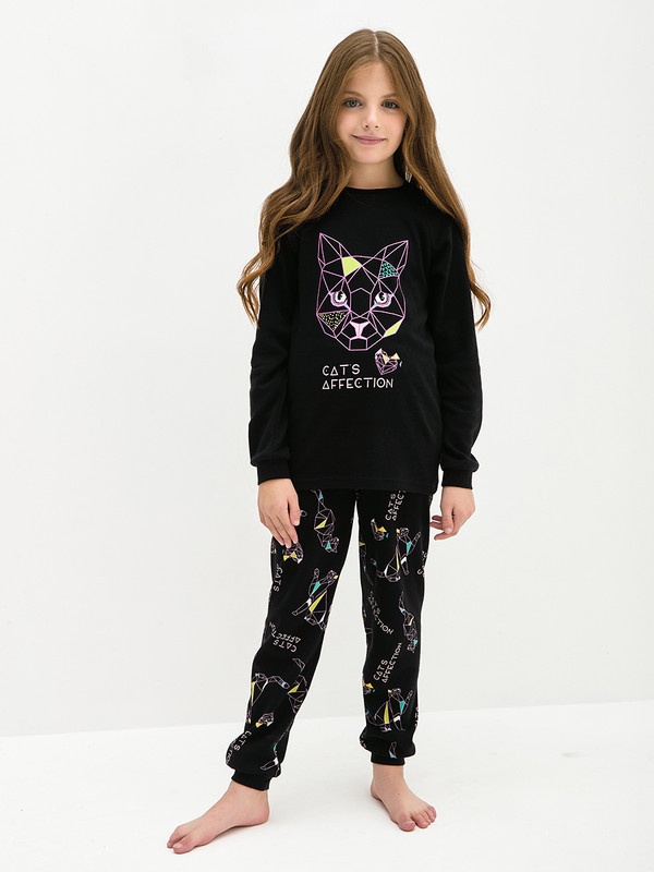 

Пижама детская KOGANKIDS 551-311-00, чёрный набивка, 164, Черный, 551-311-00