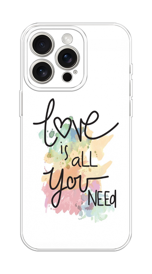 

Чехол Homey на Apple iPhone 15 Pro Max "Love is all you need", Белый;черный;зеленый, 15850-1