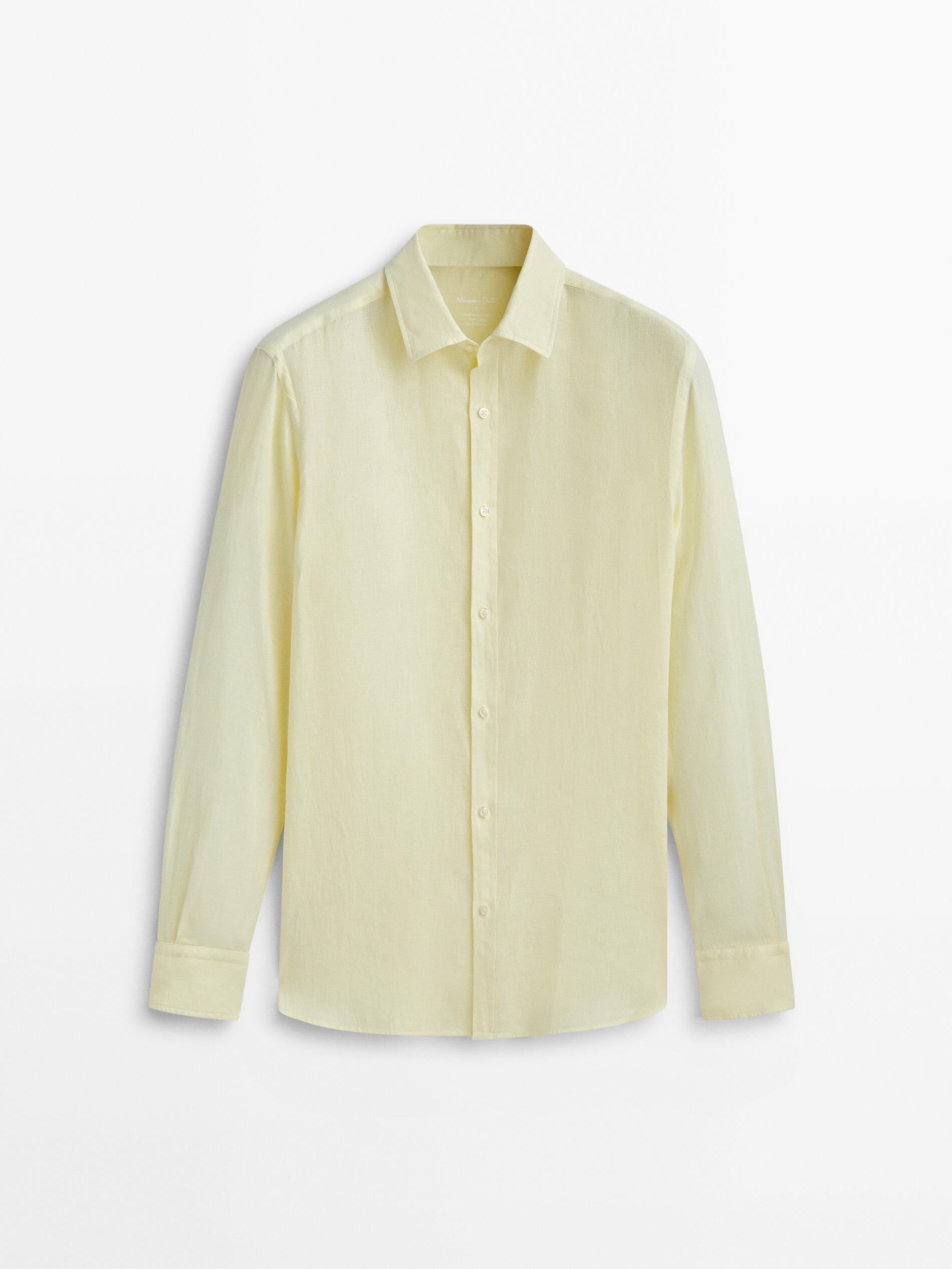 Рубашка мужская Massimo Dutti 13043030 желтая 2XL (доставка из-за рубежа)