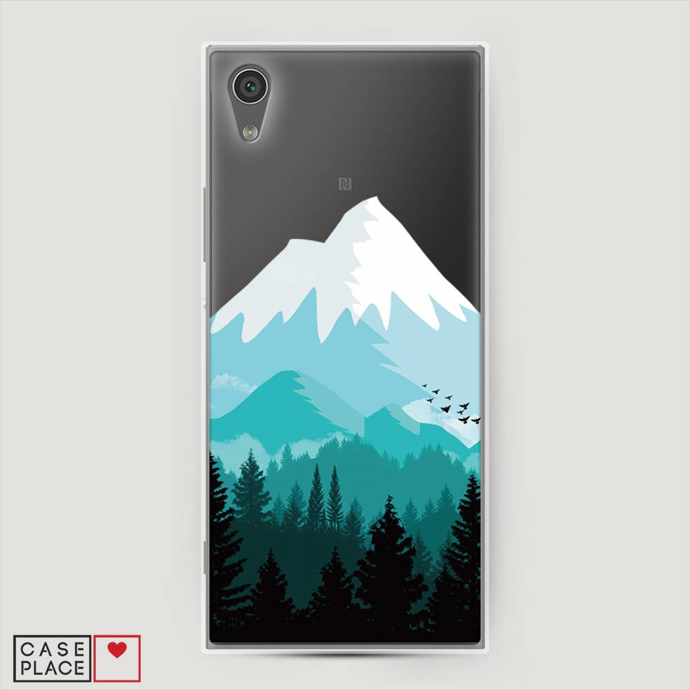 

Чехол на Sony Xperia L1 "Синяя снежная гора", Белый;голубой, 52550-2