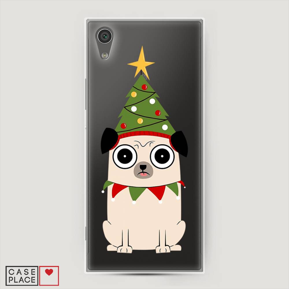 

Чехол на Sony Xperia L1 "Собачка с ёлочкой", Бежевый;красный;зеленый, 52550-1