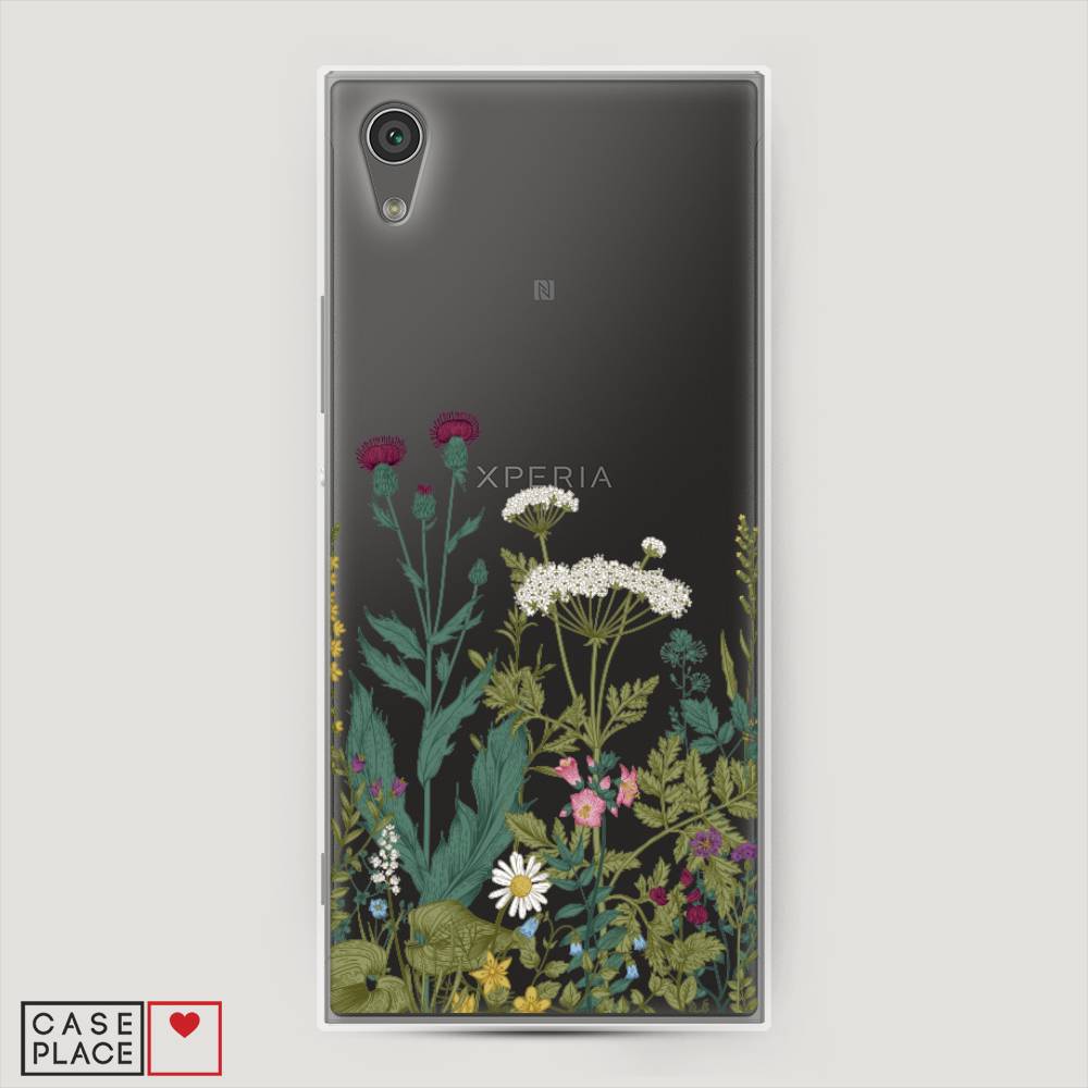 

Чехол на Sony Xperia L1 "Дикие полевые цветы", Зеленый;розовый;белый, 52550-2