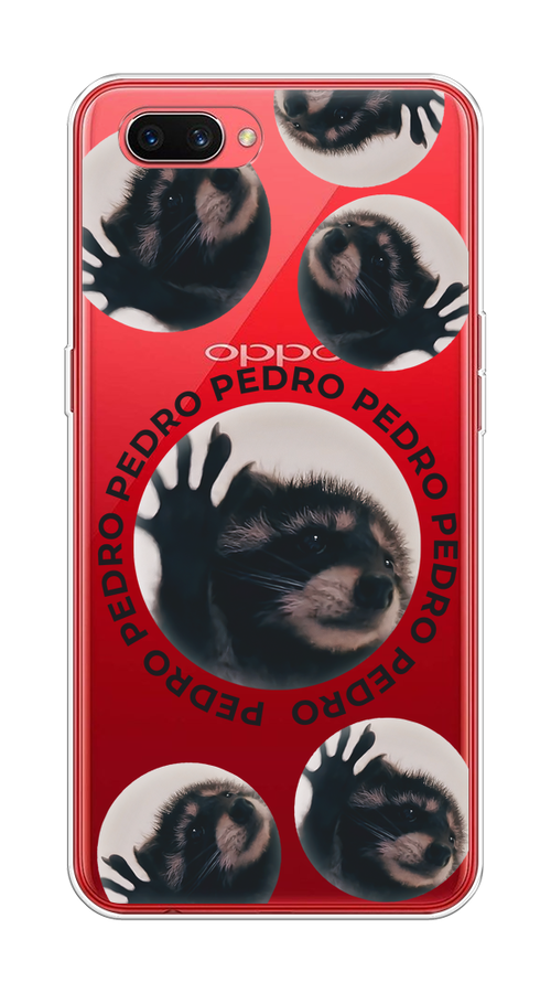 

Чехол на Oppo A3s "Pedro енот", Черный;бежевый;прозрачный, 250650-1