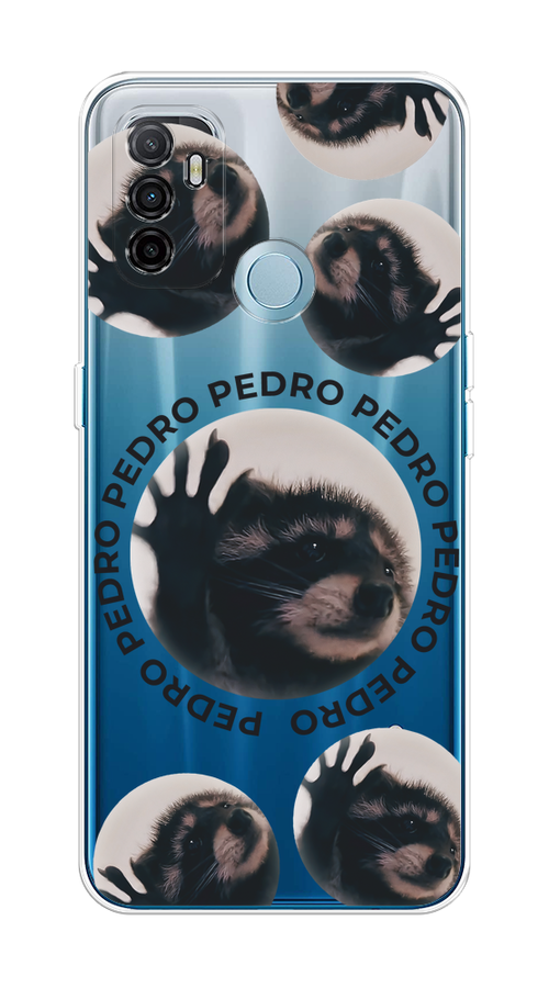 

Чехол на Oppo A53 "Pedro енот", Черный;бежевый;прозрачный, 254350-1