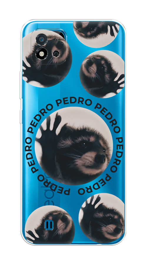 

Чехол на Oppo Realme C20 "Pedro енот", Черный;бежевый;прозрачный, 254850-1