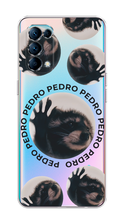 

Чехол на Oppo Reno 5 "Pedro енот", Черный;бежевый;прозрачный, 255250-1