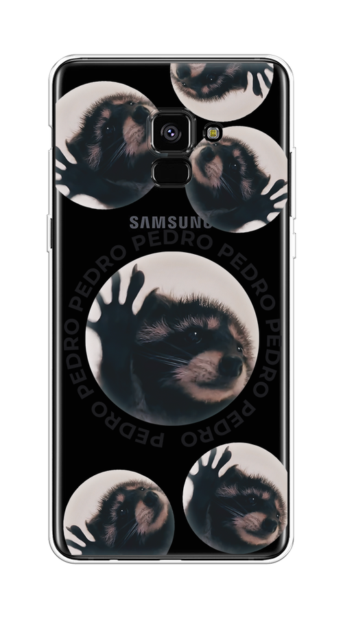 

Чехол на Samsung Galaxy A8 Plus 2018 "Pedro енот", Черный;бежевый;прозрачный, 25550-1