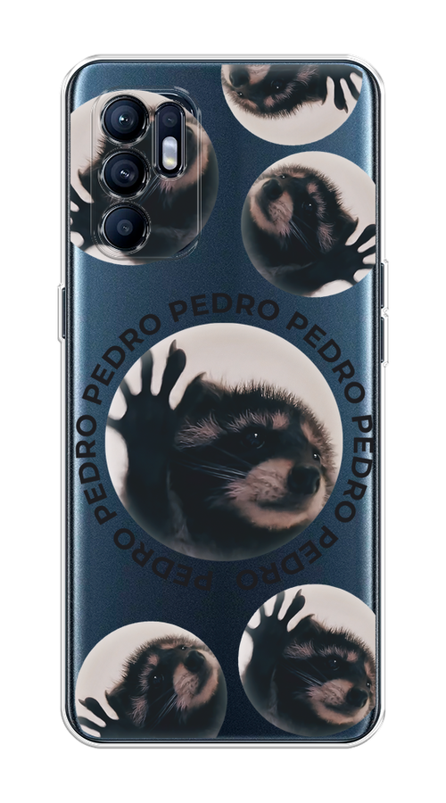 

Чехол на Oppo Reno 6 4G "Pedro енот", Черный;бежевый;прозрачный, 257850-1
