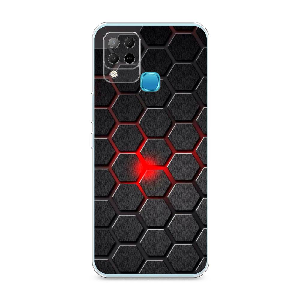 

Чехол на Infinix HOT 10S "Соты красные", Красный;черный;серый, 3100250-3