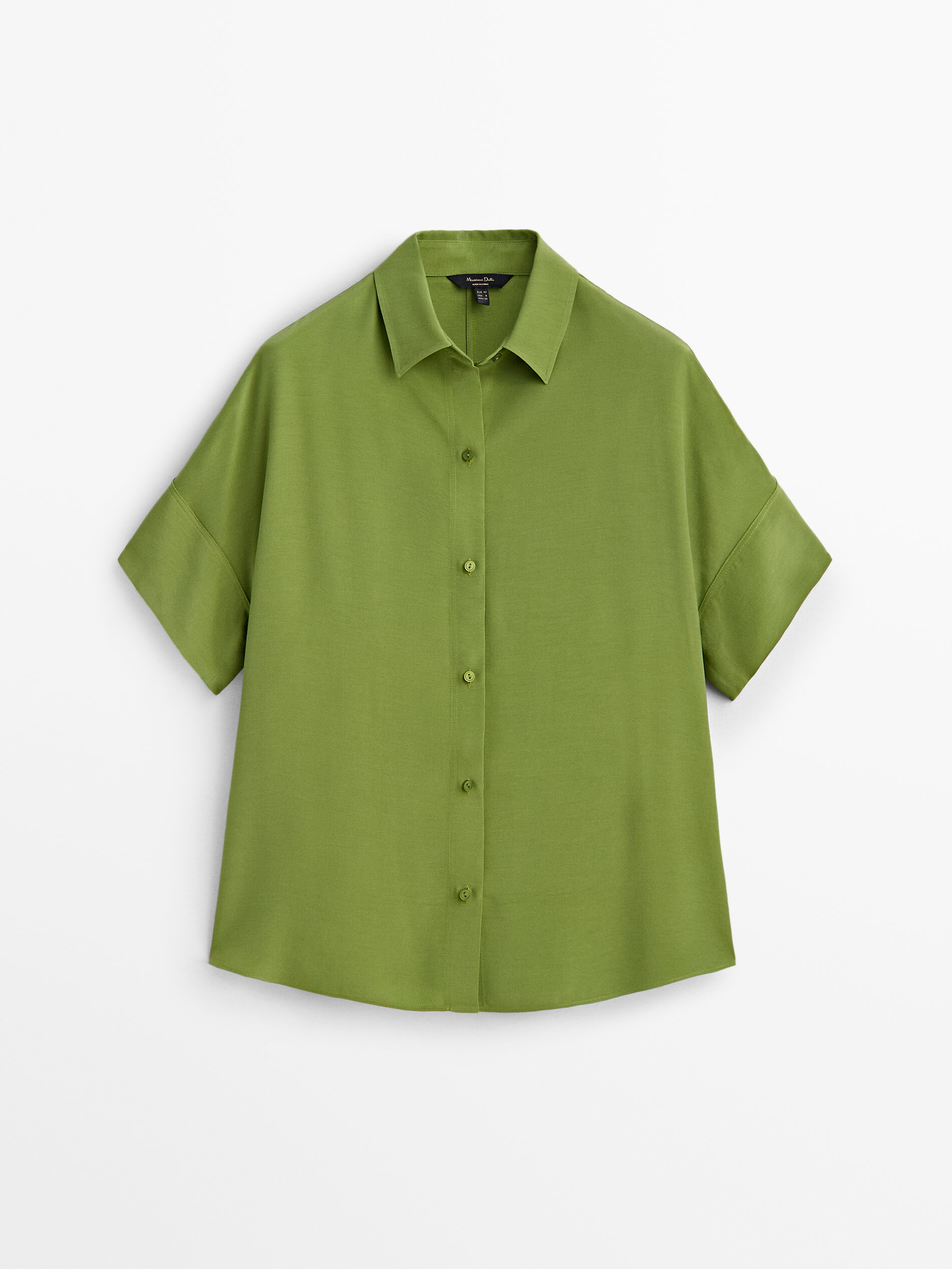 Рубашка женская Massimo Dutti 515650850 зеленая 40 EU (доставка из-за рубежа)