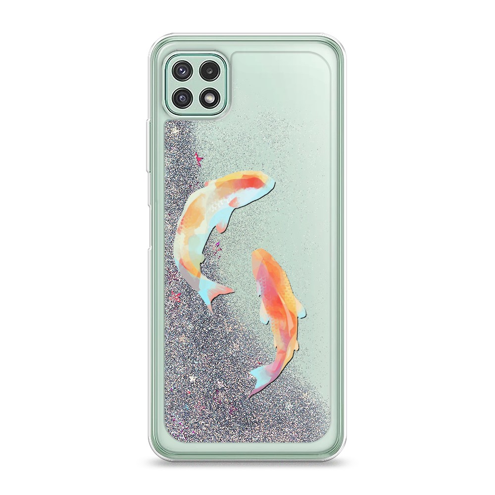 

Жидкий чехол с блестками "Розовая сакура" на Samsung Galaxy A22