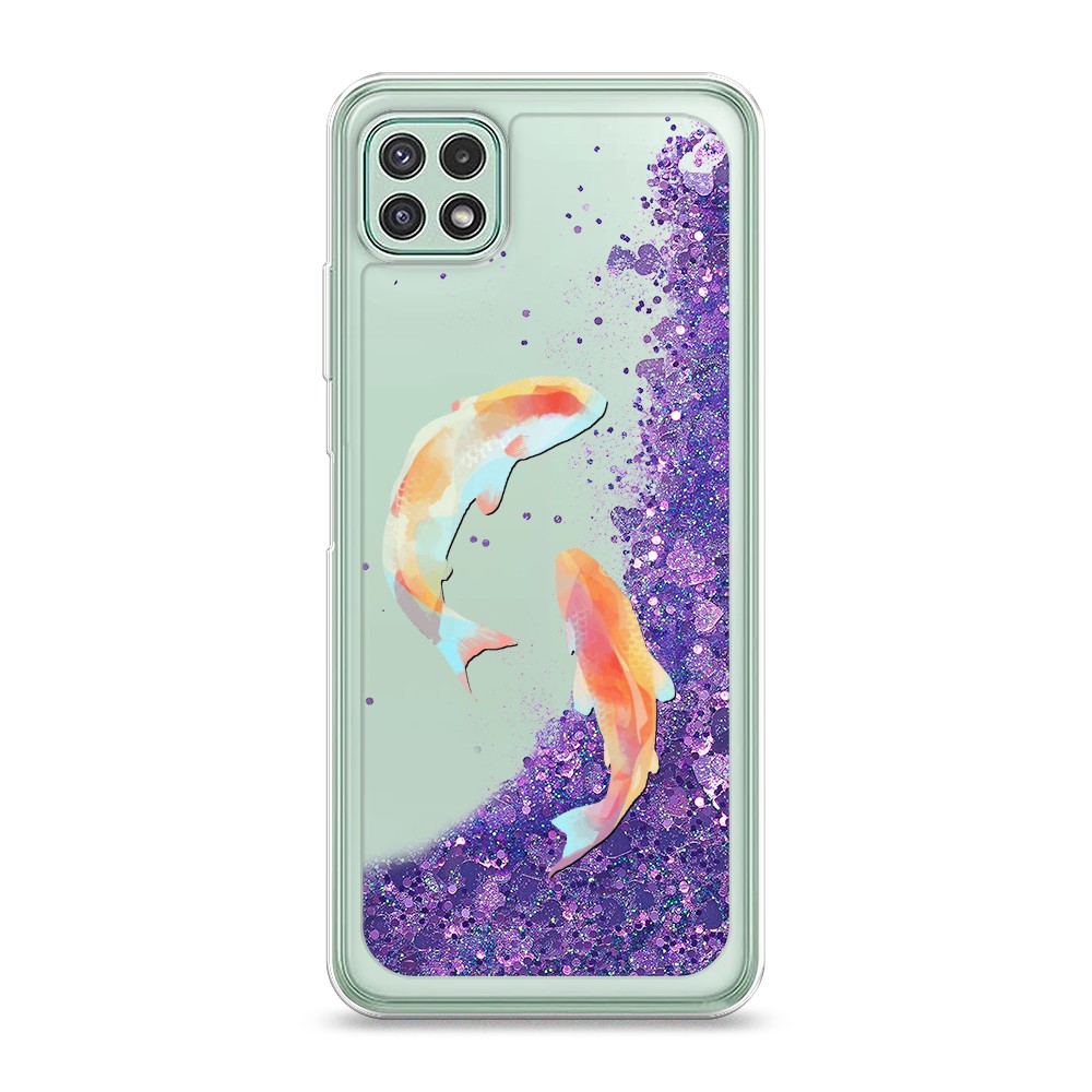 

Жидкий чехол с блестками "Розовая сакура" на Samsung Galaxy A22