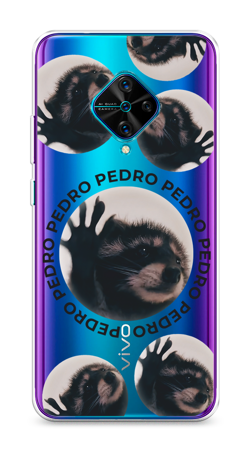 

Чехол на Vivo V17/Y9s "Pedro енот", Черный;бежевый;прозрачный, 262450-1