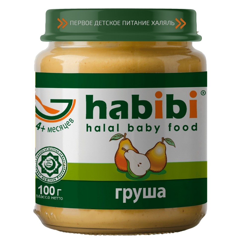 фото Пюре фруктовое habibi груша с 4 мес. 100 г, 1 шт.