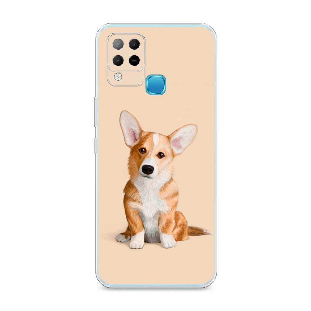 

Чехол на Infinix HOT 10S "Грустный Корги", Коричневый;бежевый, 3100250-1