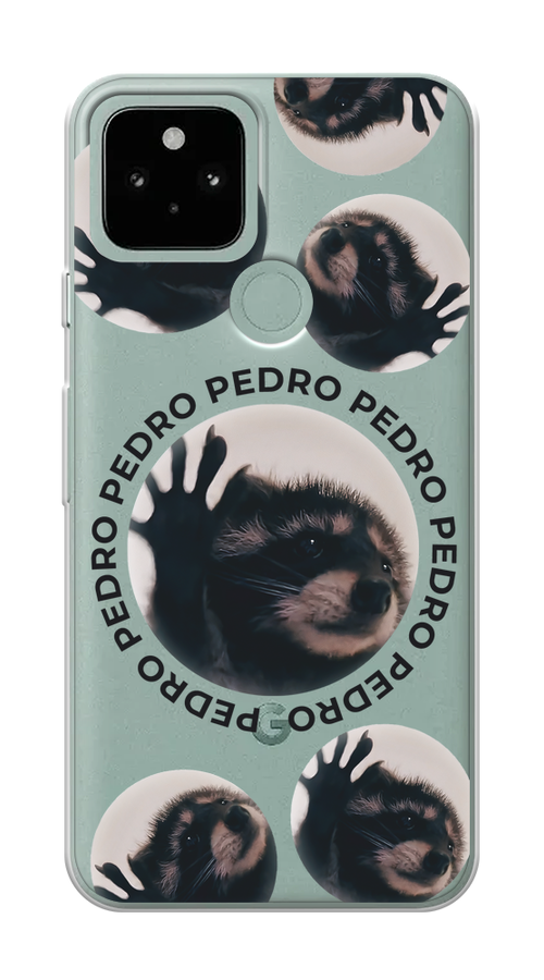 

Чехол на Google Pixel 5 "Pedro енот", Черный;бежевый;прозрачный, 270750-1