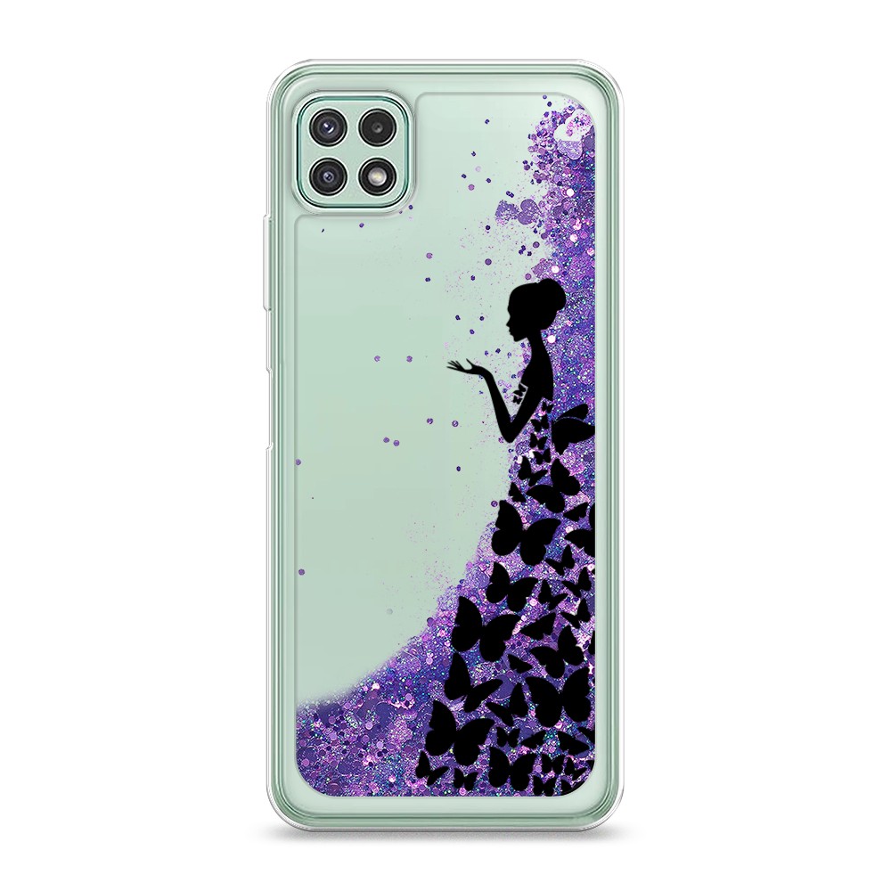 

Жидкий чехол с блестками "Розовая сакура" на Samsung Galaxy A22