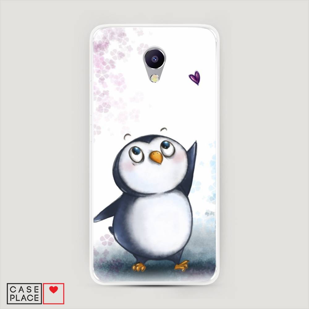 

Чехол Awog на Meizu M5 Note "Пингвин и сердечко", Белый, 71650-1