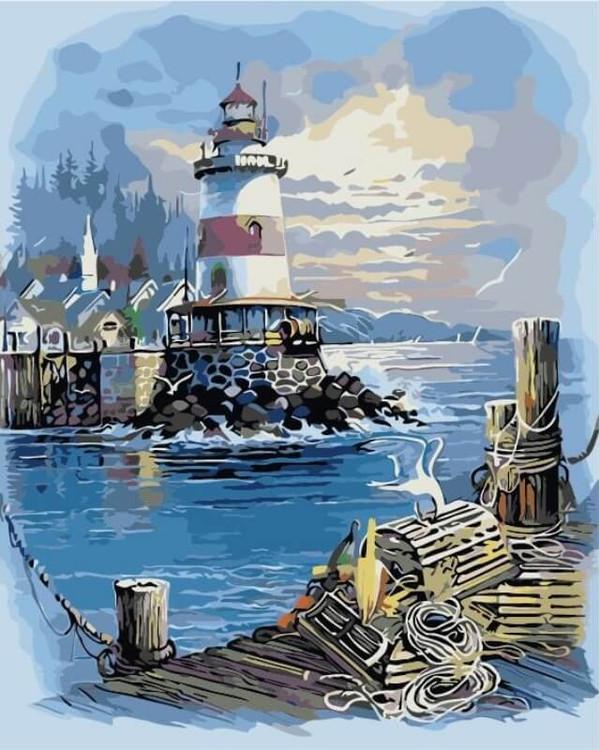 

Картина по номерам Цветной Пирс у маяка, 40x50 см, Пирс у маяка