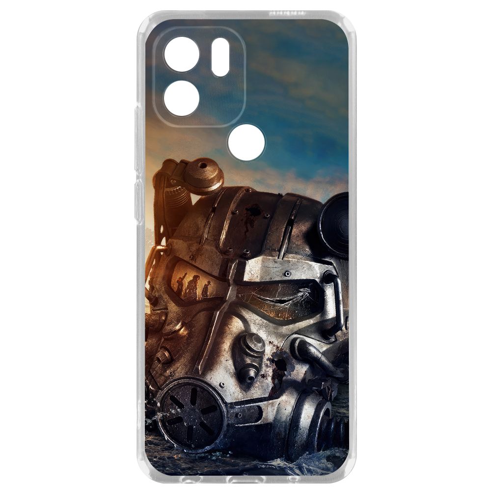 

Чехол-накладка Krutoff Clear Case Фоллаут (Fallout) - Шлем Т-60 для Xiaomi Redmi A1+, Прозрачный